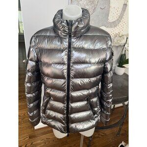MONCLER Bady Giubbotto Down Quilted Puffer Jacket Metallic Silver Size 2 Medium